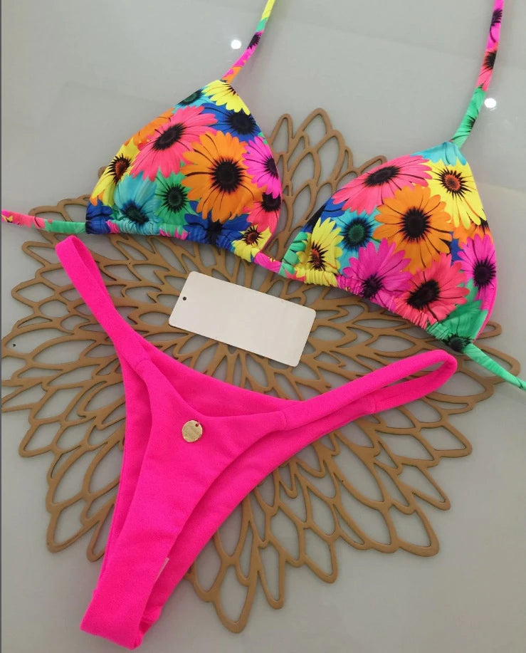 2026 New Sexy Women Bikini Set Beach Holiday Swimsuit Brazilian Thong Bikini Set Sexy Two Pieces Bathing Suit Women Beach Wear