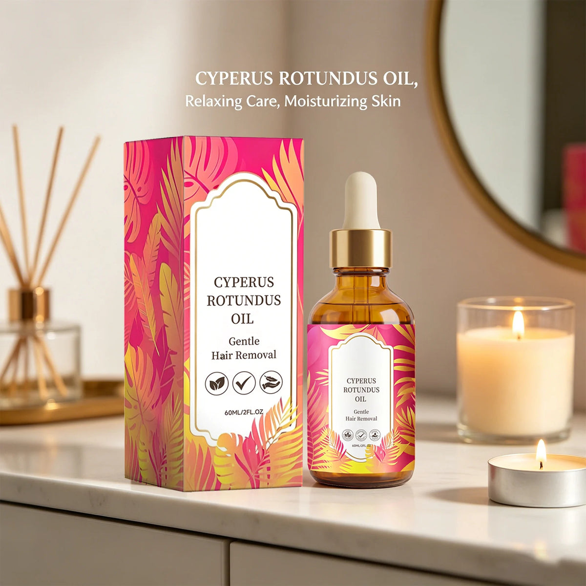 Natural Cyperus Rotundus Oil Removing Hair Moisturizing Sootheing Skin Improve Skin Texture Slow down Hair Growth Skin Care Oil