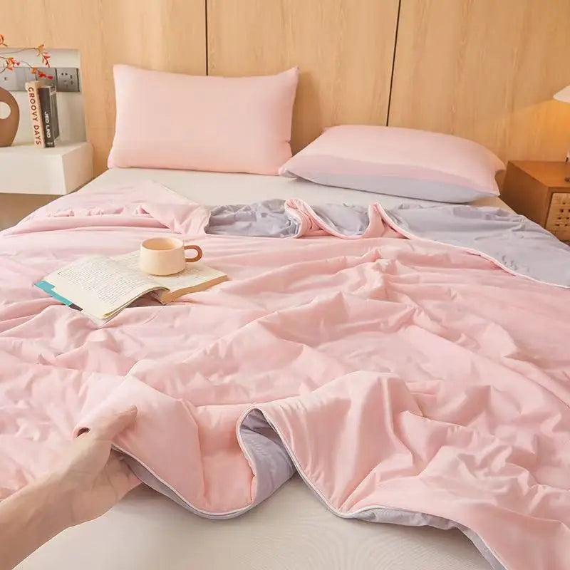 High End Summer Cooling Quilt Soft Cooled Breathable Single Double Blanket Summer Lightweight Air Condition Comforter Cold Feel