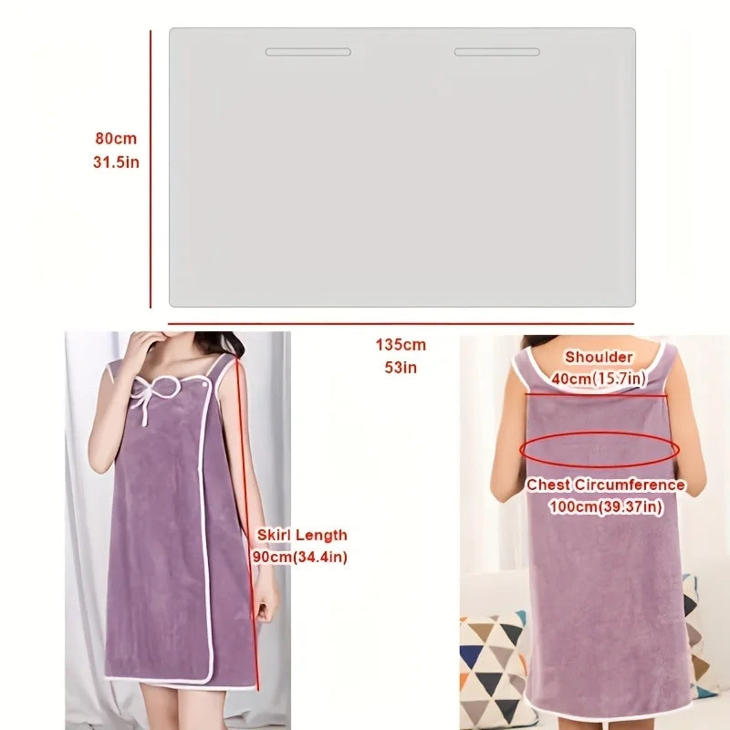 Womens Bath Towels Girls Wearable Fast Drying Bathing Beach Spa Bathrobes Wash Clothing, Shower Bath And Gym Towel
