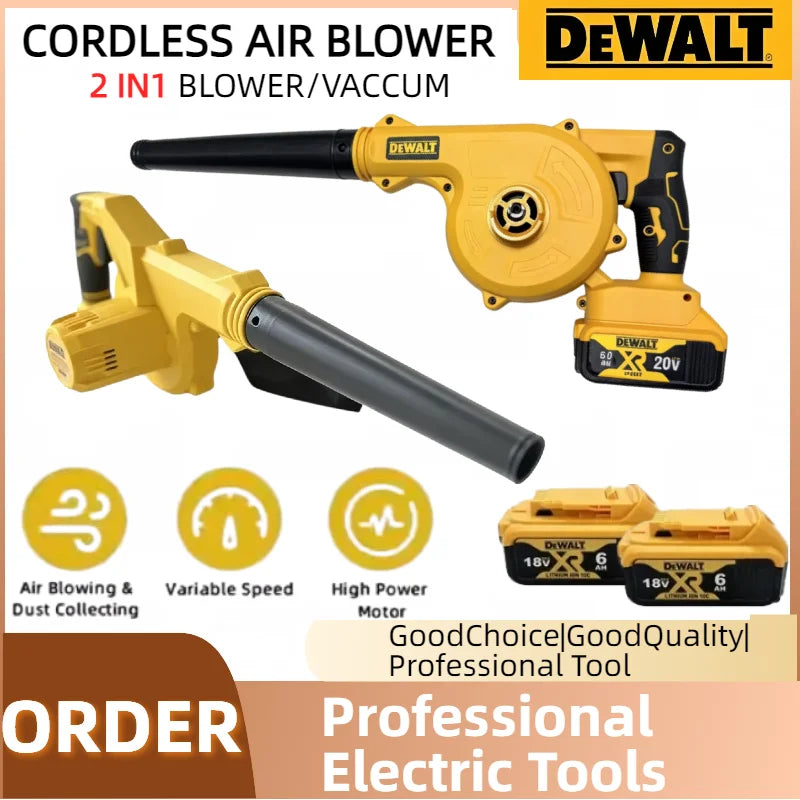Dewalt 2 in 1 Dewalt Cordless Air Blower & Vacuum Cleaner Ultra Portable Electric Dust Leaf Computer Cleaning Duster
