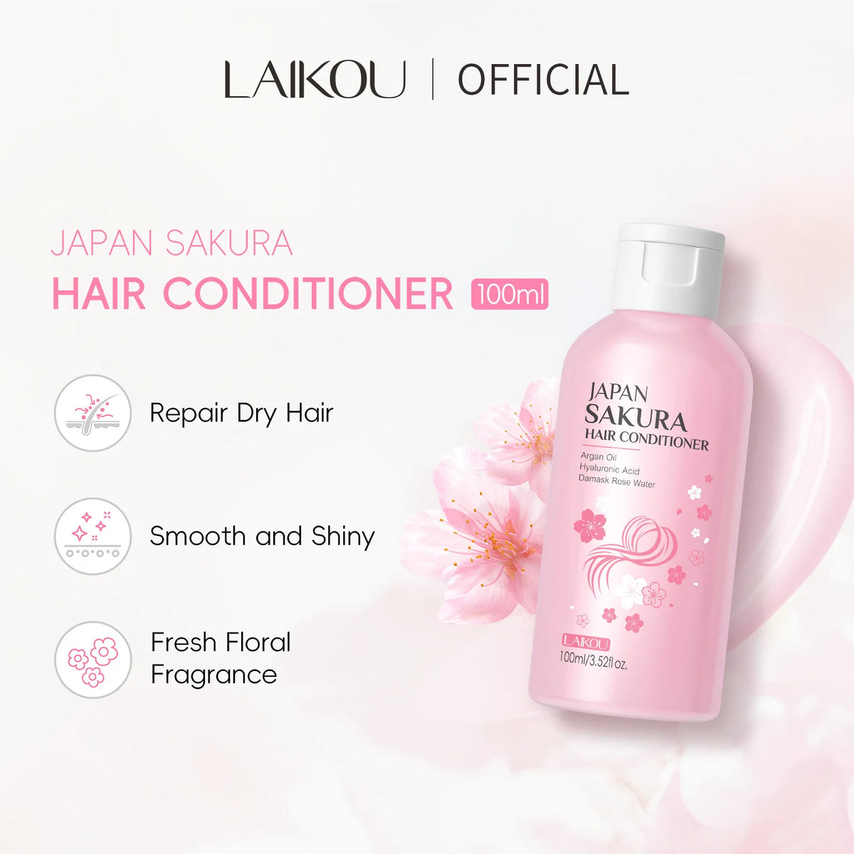 LAIKOU Japan Sakura Shampoo/Conditioner Repair Damaged Hair Moisturizing Nourishing Oil Control Hair Cleansing Care