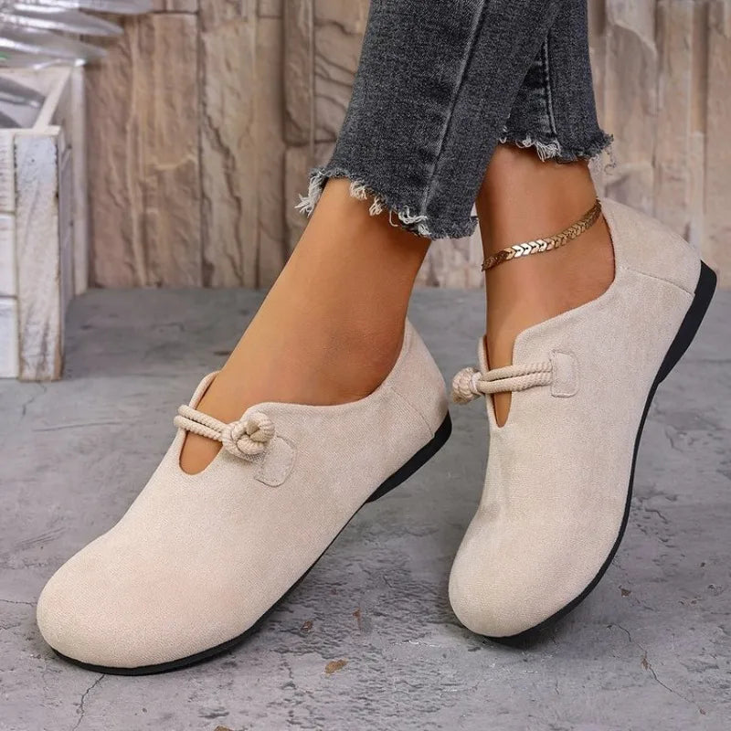 Retro Flat Shoes New Design Shallow Loafers Women's Casual and Comfortable Solid Color Women's Shoes Zapatos De Mujer