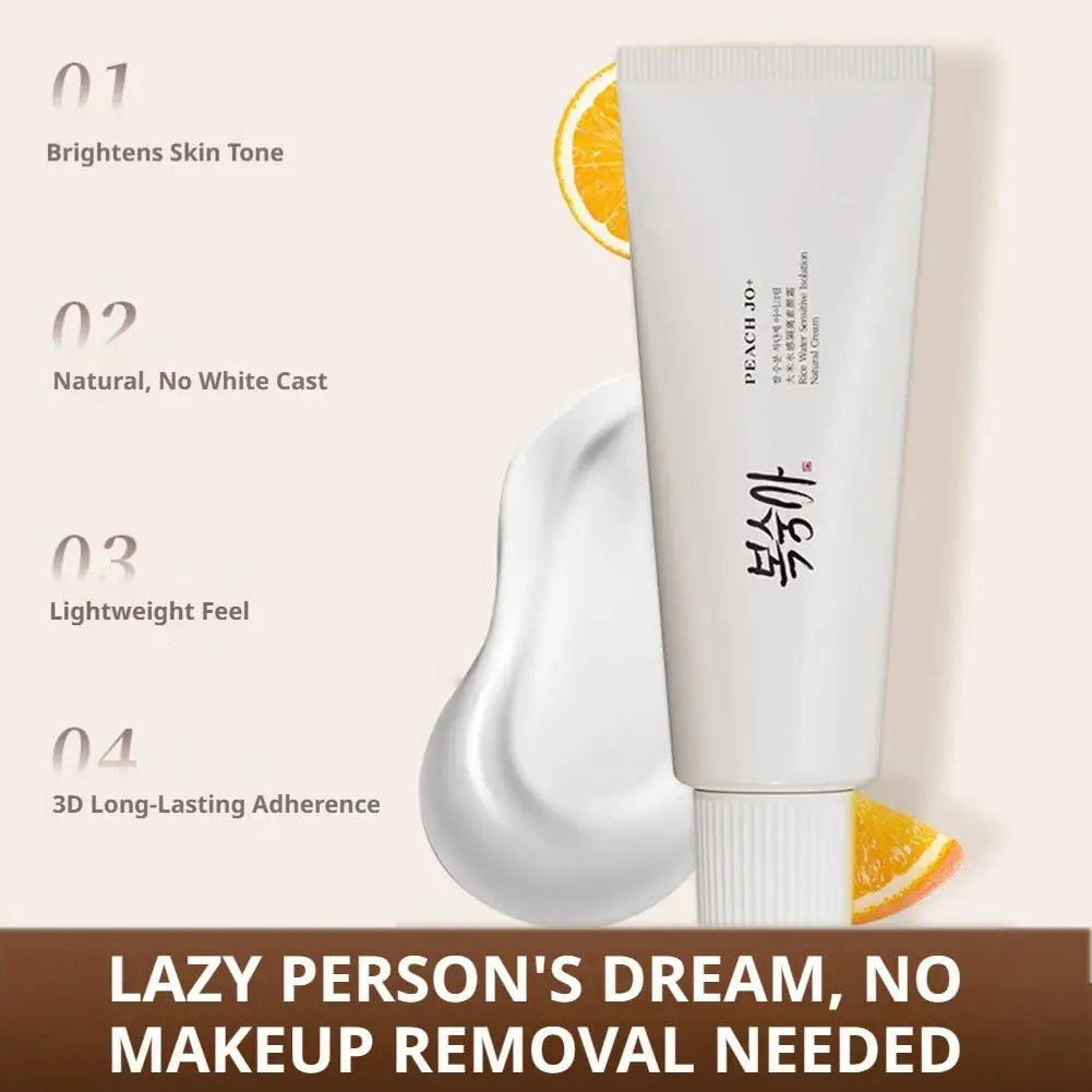 Korean Rice Extract Cream Spf50+ Hydrate Moisturizing Improve Dullness Even Out Brighten Skin Tone Last Light-feeling Concealer