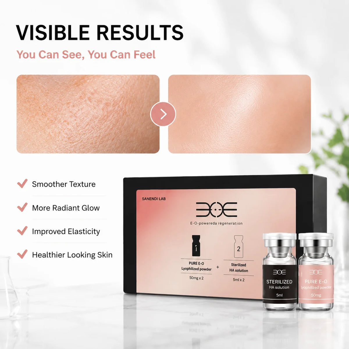 SANENDI LAB E-O Serum Hyaluronic Acid South Korea Skin Care For Face Smoothing Hydtation Glow Home Care Der.pen Exomes Solution