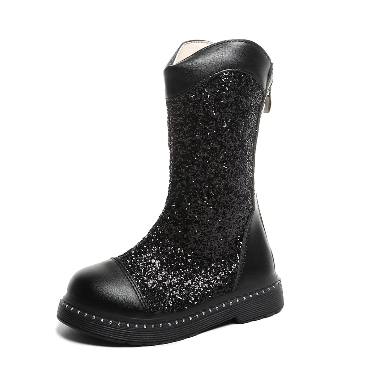 Botas Fashion Girls' Shoes 2025 Autumn New Item Kids Sequined Ankle Boots Comfort Non Slip Girls Leather Boots Zapatos De Mujer