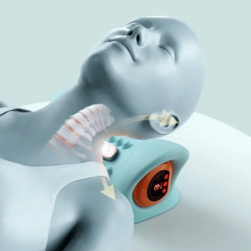 Electric Cervical Massager Neck Shoulder Stretcher Relaxer Chiropractic Traction Device Massage Pillow Cervical Spine Correction