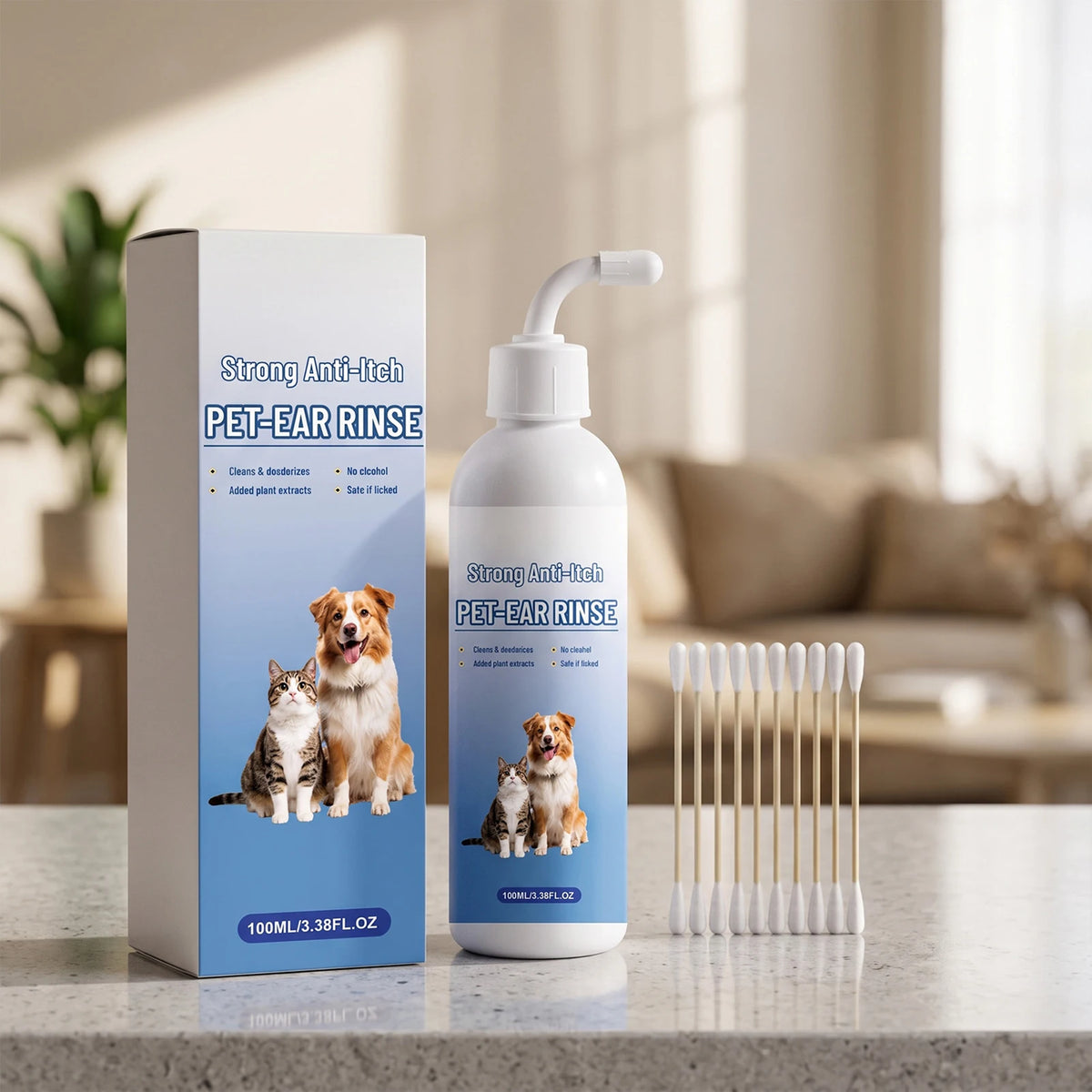 Ear Cleaner For Dogs And Cats Eliminates Odor And Earwax Buildup Provides Immediate Itch Relief Sensitive Ear Gentle Cleaning