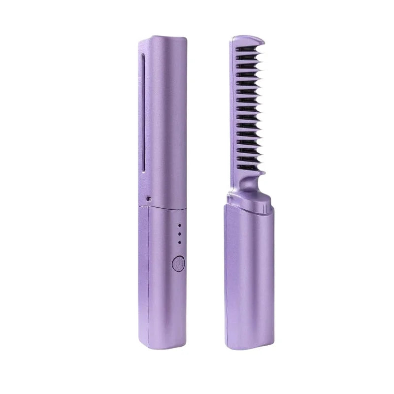 Electric Hair Straightening Comb Multi Functional Curling Brush Ceramic Plate Fast Heating For Salon Results