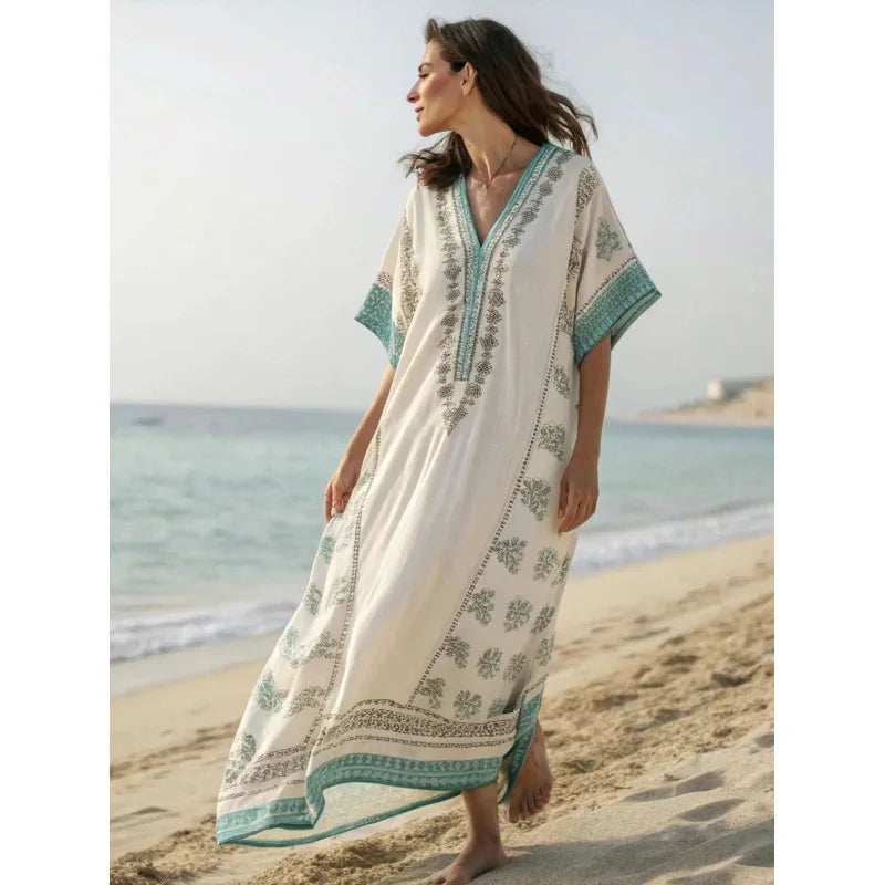 New Bohemian Style Women's Beach Resort 3D Print Loose Dress