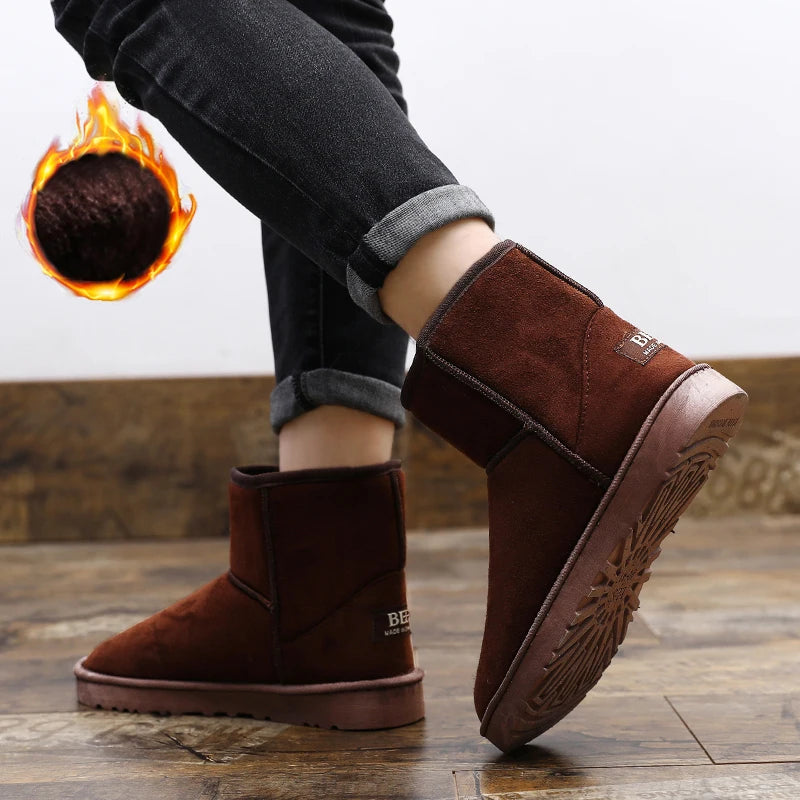 Large Size 49 Snow Boots For Men Women Platform Warm Plush Men's Winter Boots Slip-on Ankle Boots Men Botas Para Hombre