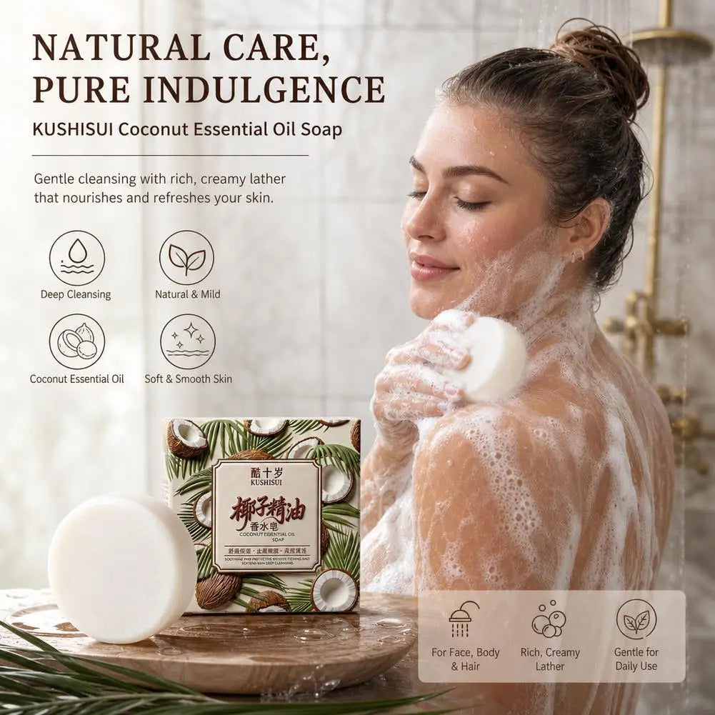 Coconut Milk Soap Pure Plant Extract Handmade Soap Deep Cleansing & Oil Control,Gentle Soothing & Moisturizing Skin Clean Soap