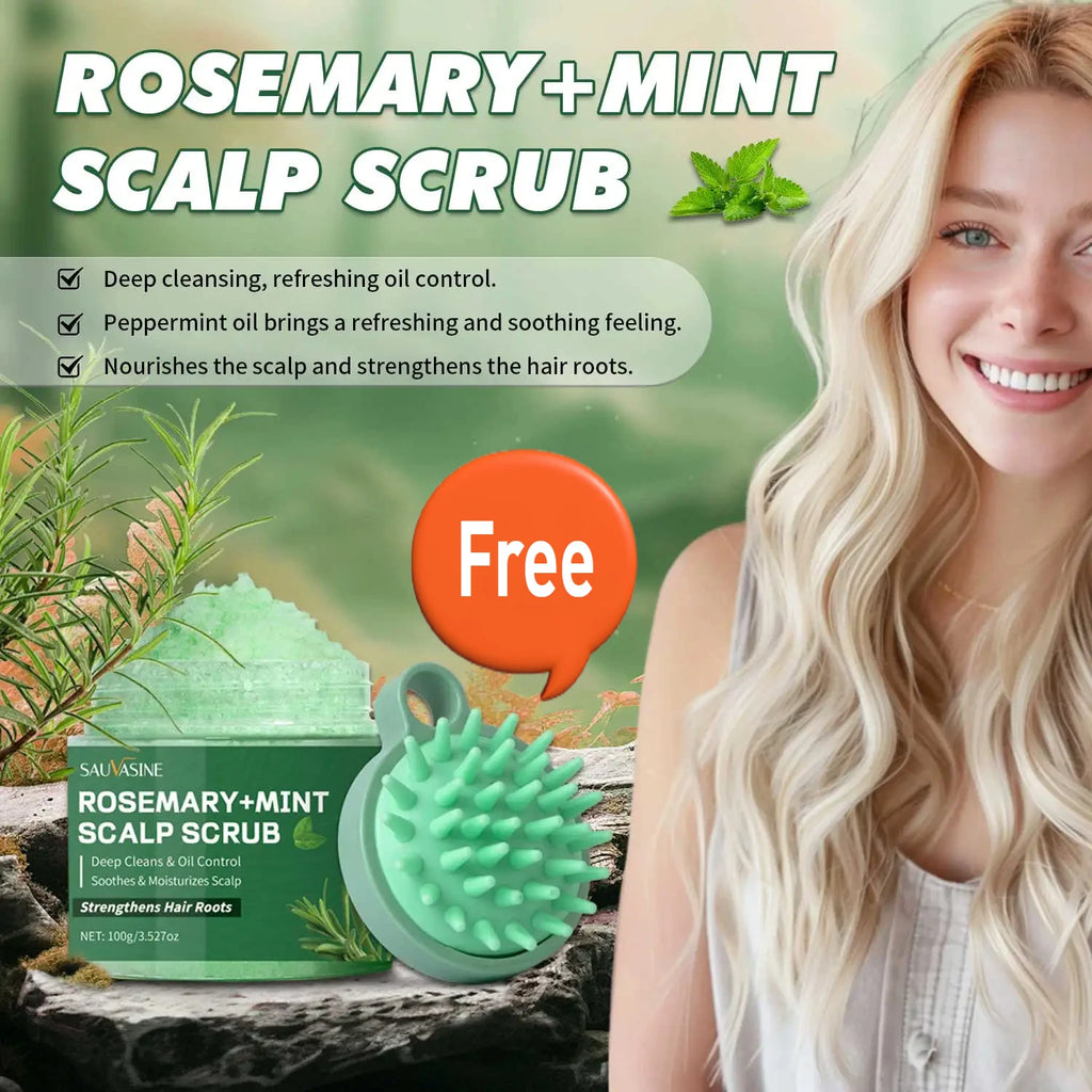 Rosemary Mint Scalp Scrub Deep Cleansing Refreshing Oil Control Rosemary Shampoo for Strengthens Hair Nourishing the Scalp 100g