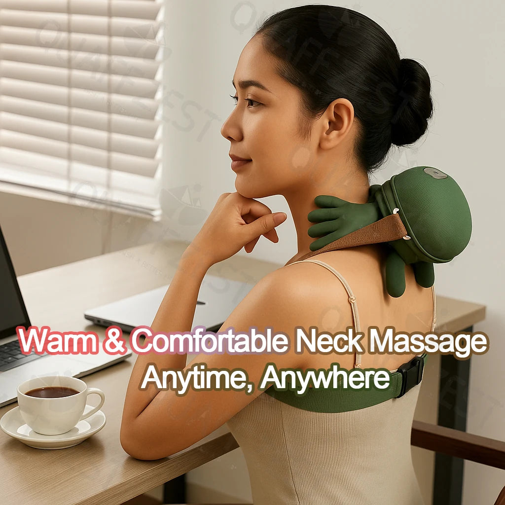 Bionic Finger Neck Shoulder Massager Wireless Neck Cervical Trapezius Kneading Massage Shawl Brushless Motor Neck masajeador