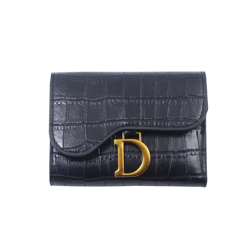 New wallet for women, compact and stylish, crocodile pattern, large capacity, multiple card slots, ultra-thin, short design.