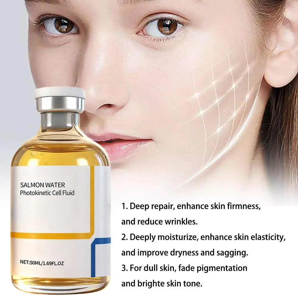 Korean Salmon Wrinkle Serum Skin Rejuvenation Essence, Strengthens Barrier Function, 24H Continuous Hydration Firming Skin Care