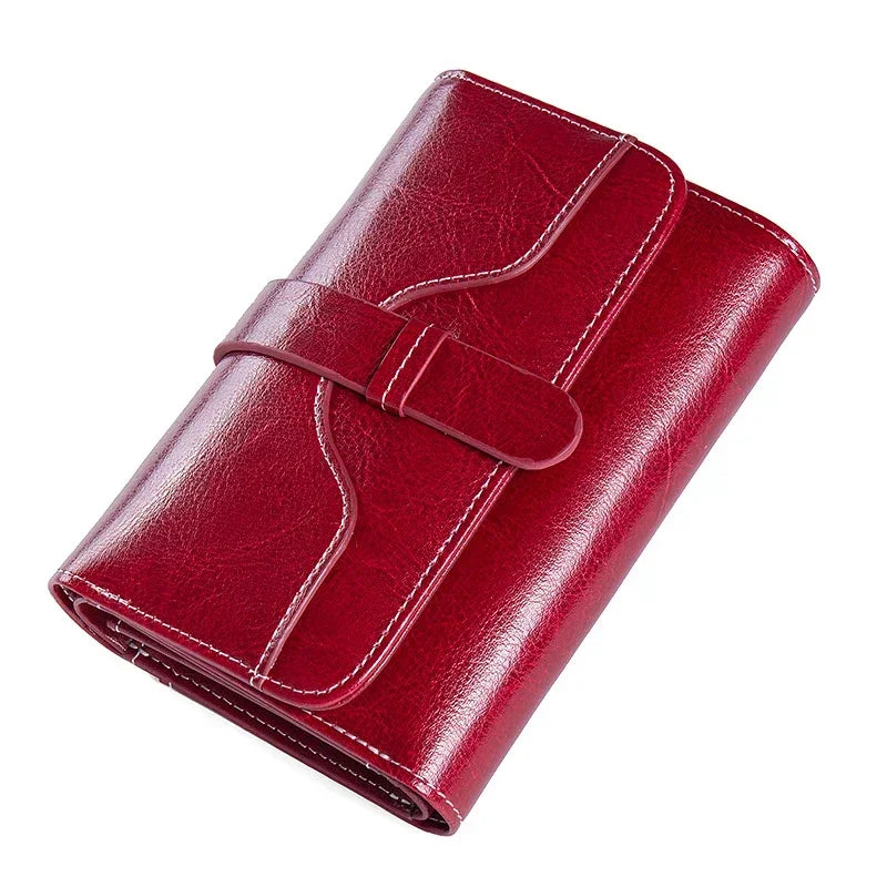 Genuine Leather Women's Purse Short Credit Card Holder Wallets Coin Handbag Wallet for Women Carteras Para Mujer ladies Purses
