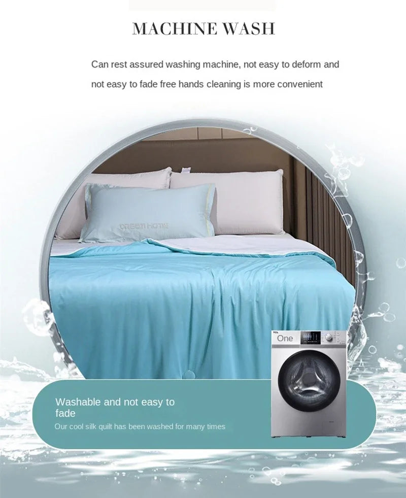 Cold Silky Summer Blanket Cooling Fabric Air Condition Quilt Cool Blankets for Beds Double Side Lightweight Cooled Comforter