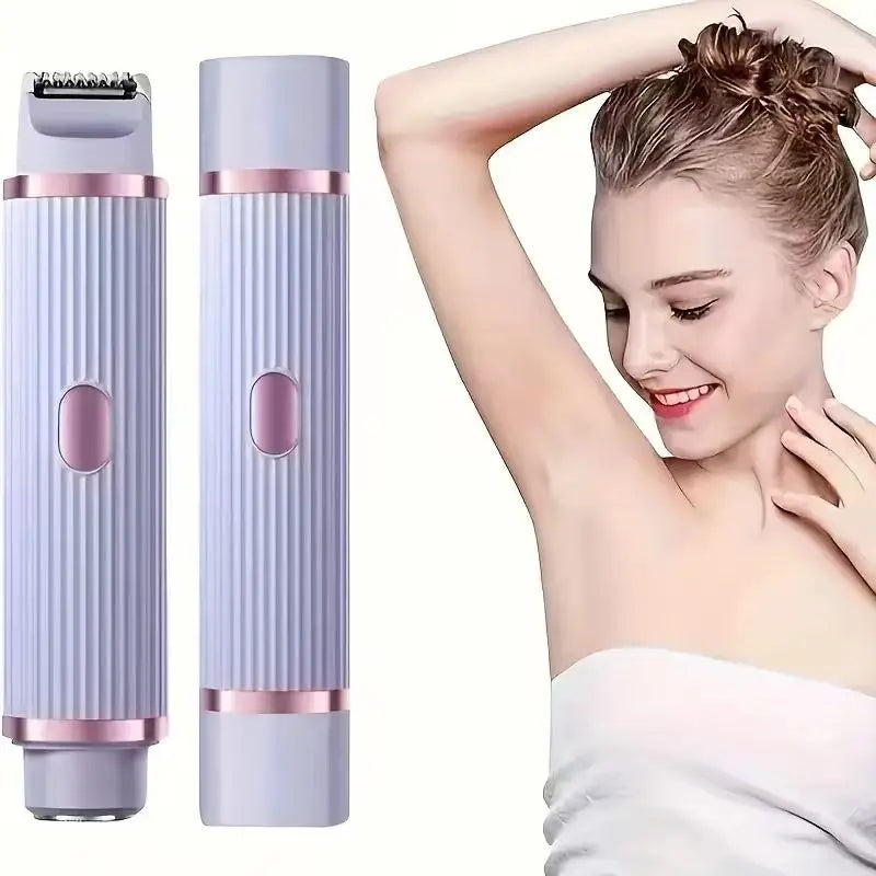 Electric Shaver, Portable Hair Removal Device, Rechargeable Electric Shaver, Painless 2-in-1 Dual Head Shaver