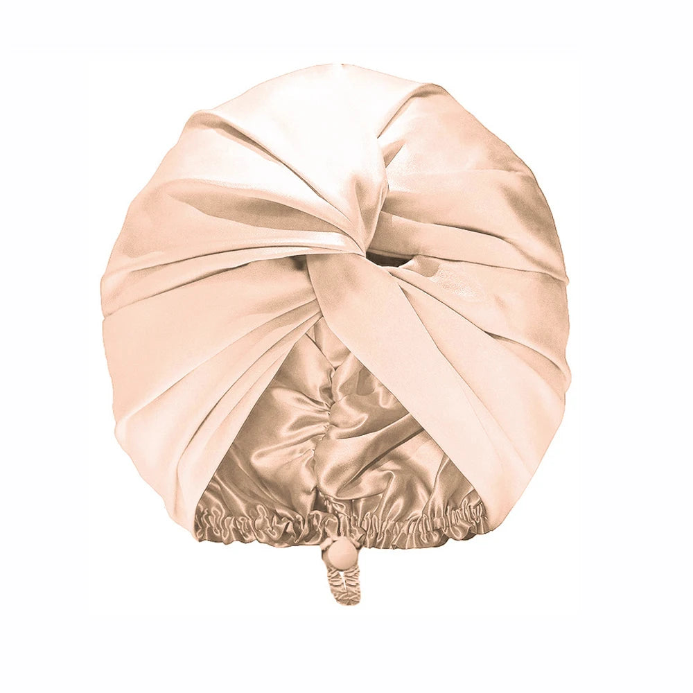 Satin Silk Bonnet for Sleeping Double Layer Turban Sleep Cap for Women Adjustable Hair Wrap for Curly Straight Hair