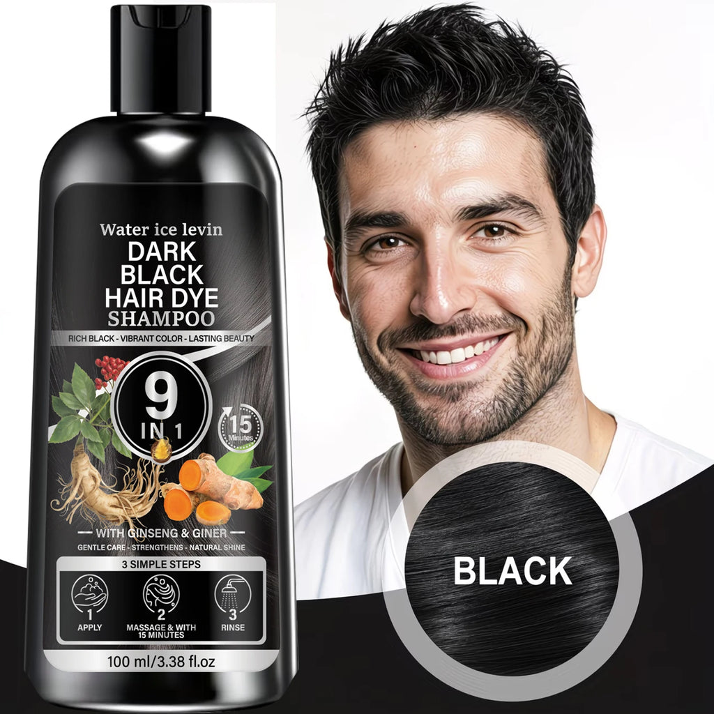 9‑in‑1 Herbal Black Hair‑Nourishing Shampoo With Ginseng Ginger Boost Hair Shine Soften Dry Strands Gentle Daily Hair Care