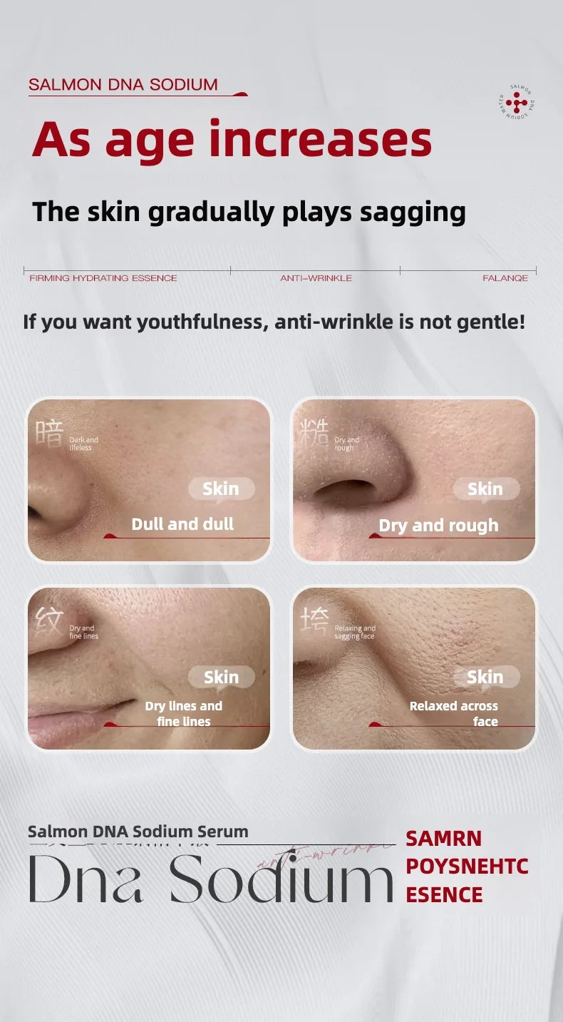 Salmon Dna Sodium Hydrating Kinetic Essence  Fade Fine Lines Facial Moisturizing brightning Anti Aging Firming Skin Care