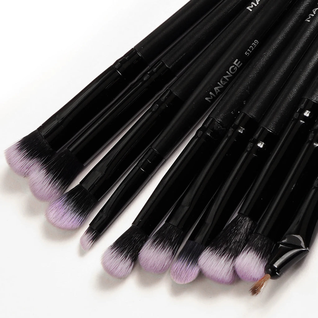 MAANGE 18PCS Professional Makeup Brushes Set with 1PCS Powder Puff Soft Detail Foundation Contour Blush Brush Beauty Tools
