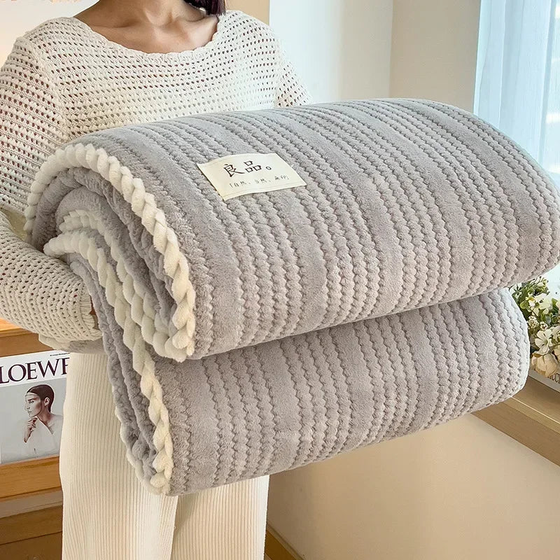 Winter Blanket Thickened Warm Lamb Wool Leisure Blanket Home Warm Soft Bed Cover Office Sofa Lunch Breaking Nap