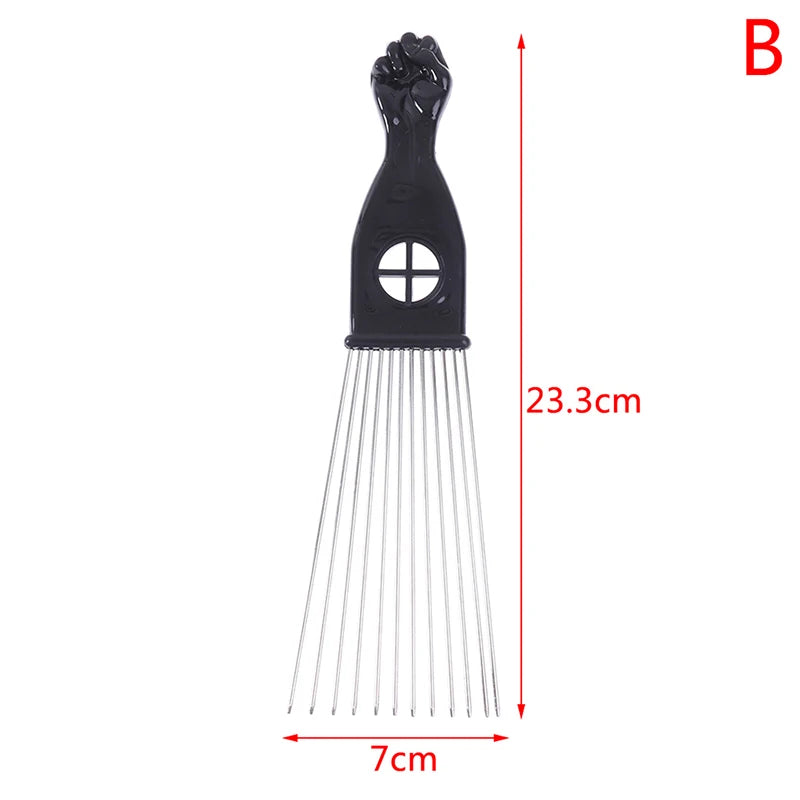 Black Fist Afro Metal Comb African Hair Comb Brush Salon Hairstyle Styling Tool