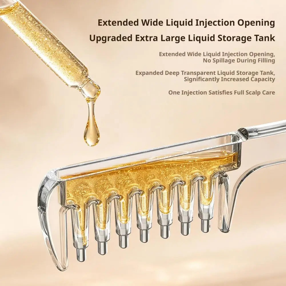 Hair Serum Applicator Comb， Scalp Massage Liquid Dispenser for Essential Oil, Anti Hair Loss Root Treatment Brush Tool