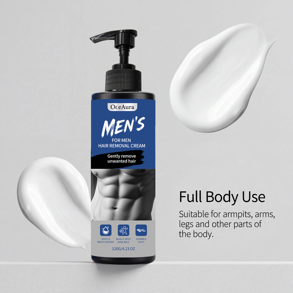 Painless Men's Body Depilatory Cream Fast Acting Hair Remover Non-Irritating Body Grooming Care Coarse Thick Hair Removal Cream