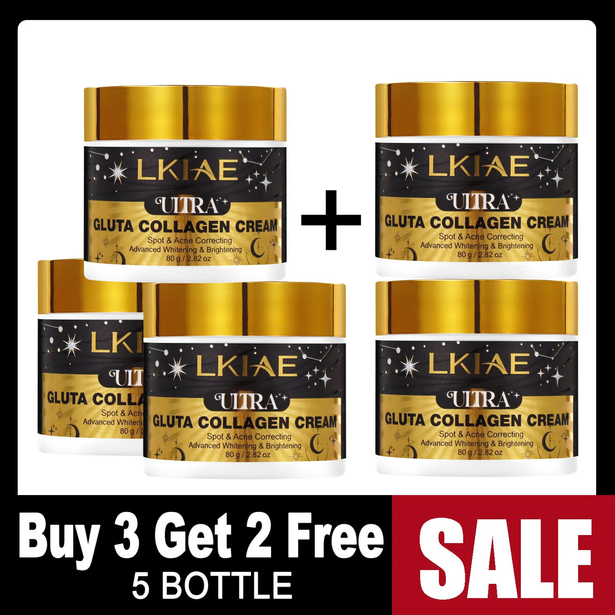 LKIAE ULTRA Whitening SkinCare Set For All Skin Tone, Hydration, With Glutathione, Collagen, Reduce Dark Spot, Hyperpigmentation
