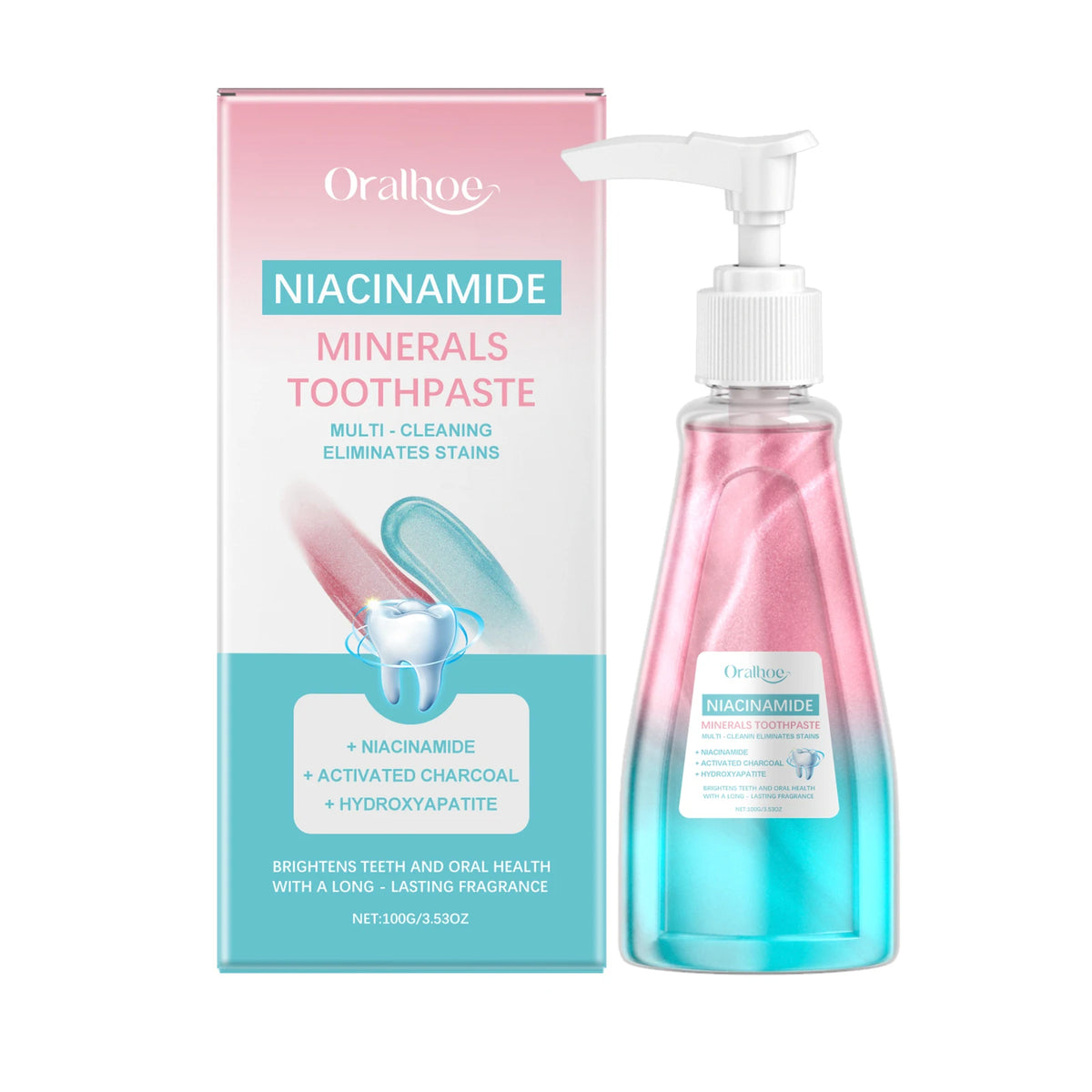 Niacinamide Whitening Toothpaste Dental Stains Removing Prevent Bad Breath Oral Cleaning Refreshing Reduces Plaque Toothpaste