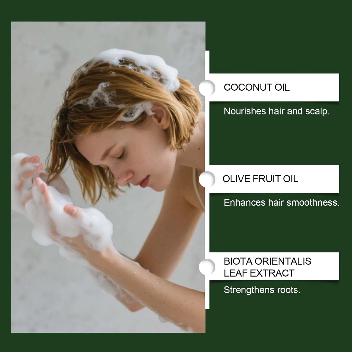 Usman Grass Chamaecyparis Leaf Shampoo Bar - Gentle Cleansing for the Scalp, Nourishing, Voluminous, and Shiny Hair