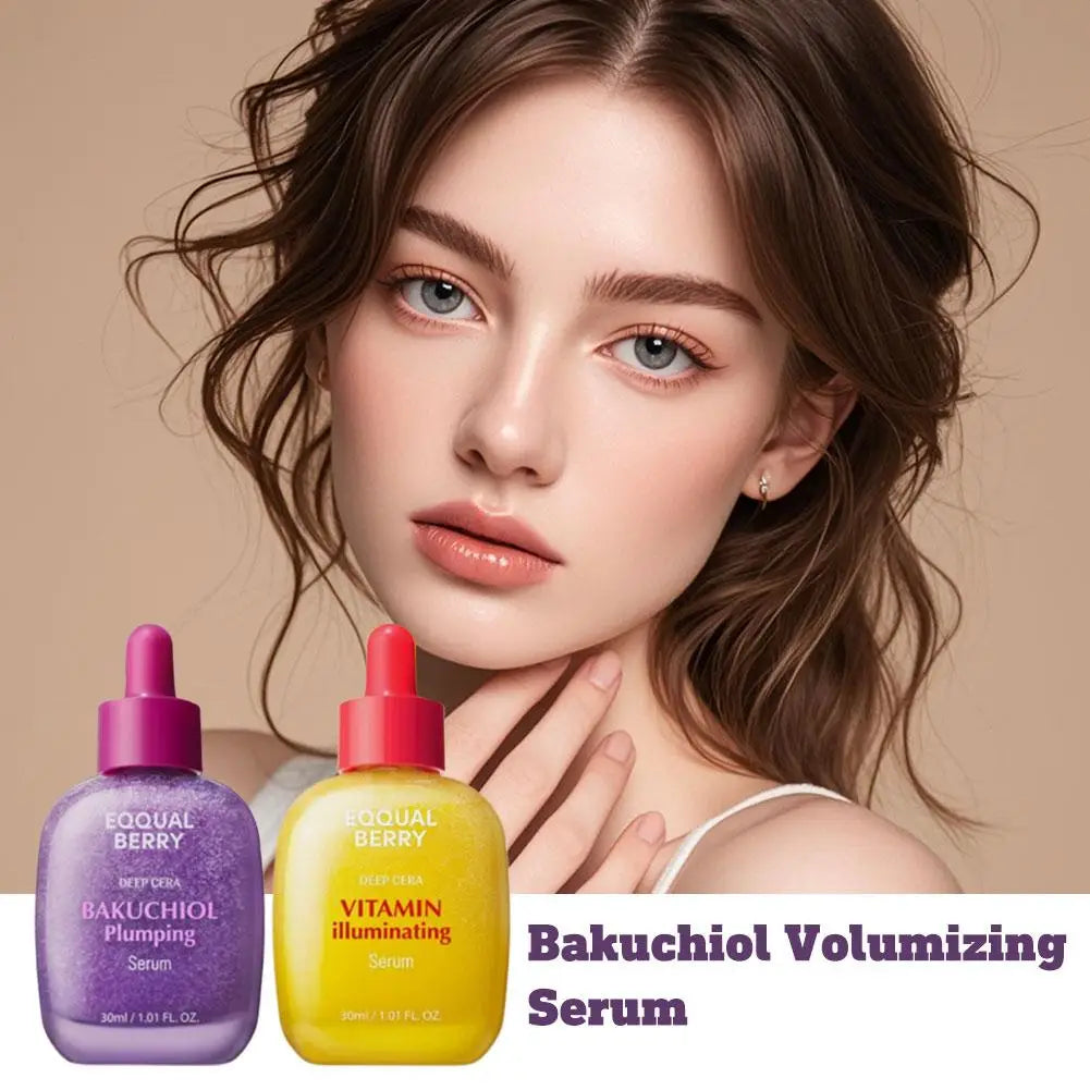 EQQUALBERRY Bakuchiol Plumping Serum - Korean VITAMIN-Infused Illuminates Reduces Wrinkles Lifts Skin Moisturizes Brightens Skin
