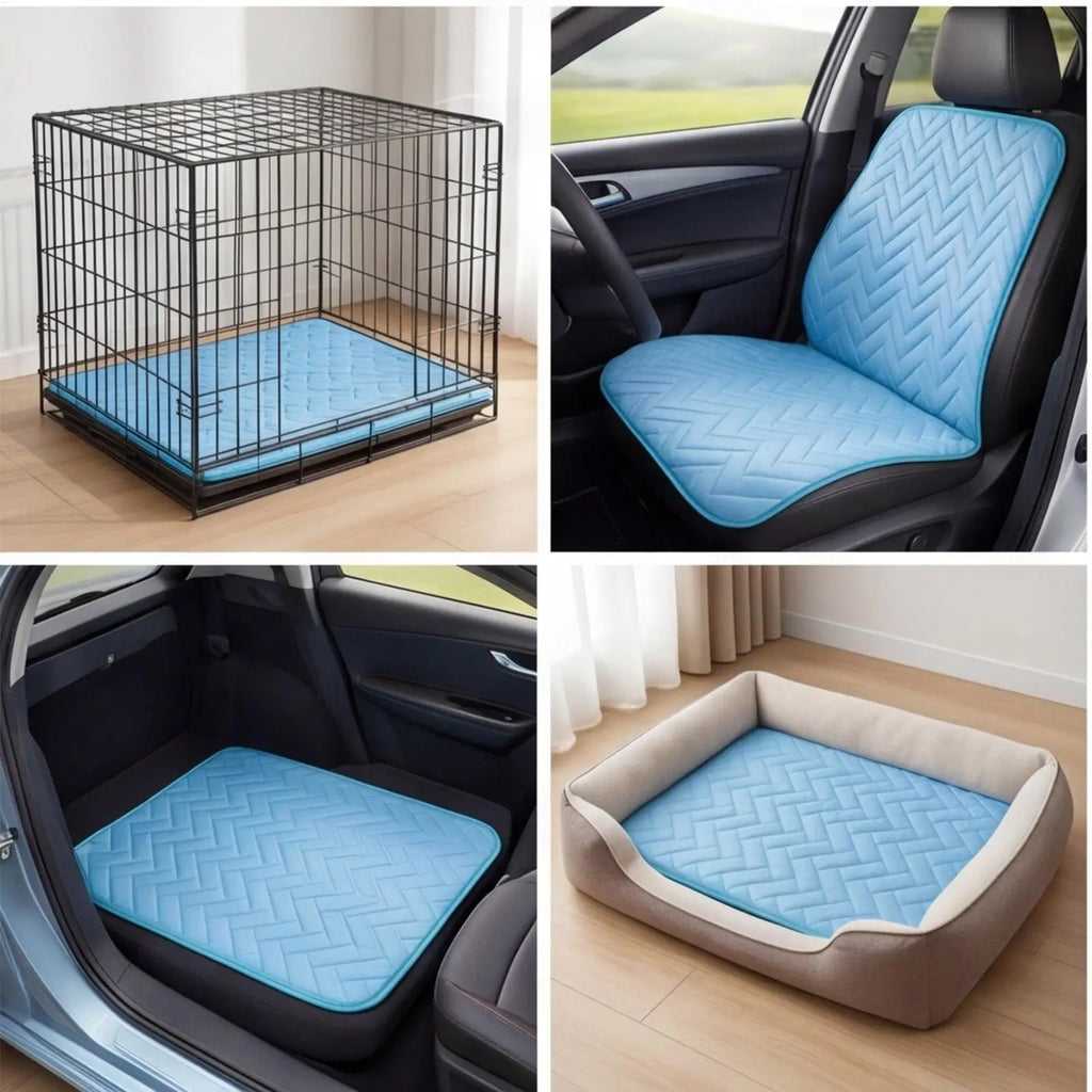 The Ultimate Cooling Pet Mat Breathable Washable Summer Pad Dog Cat Self Cool Blanket for Kennel Crate and Bed Sleeping Ice Silk