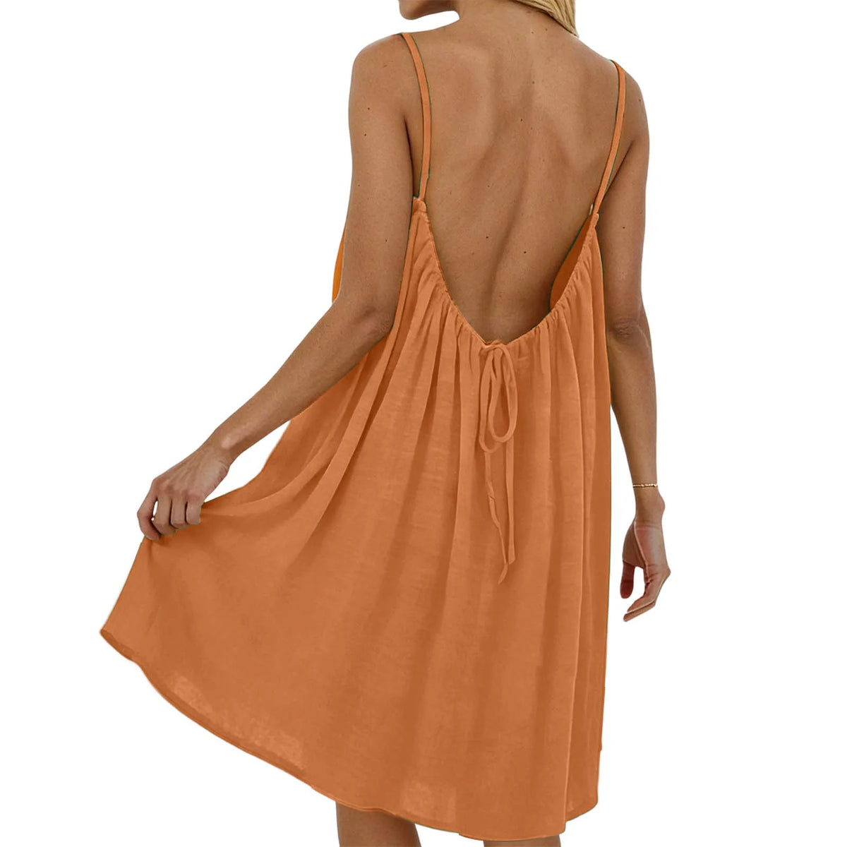 Beach Vacation Dress Short Backless Beach Skirt for Women Summer Holiday Casual Fashion Mini Dress