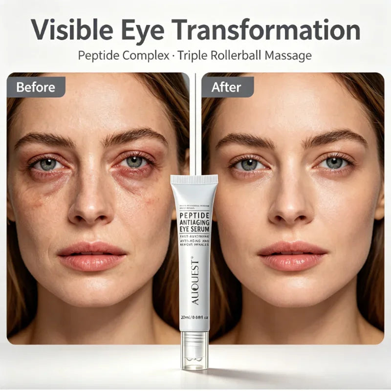 AUQUEST Peptide Skincare Eye Serum Anti Aging Remove Wrinkles Fast Absorbing Korean Rollerball Massage Cream