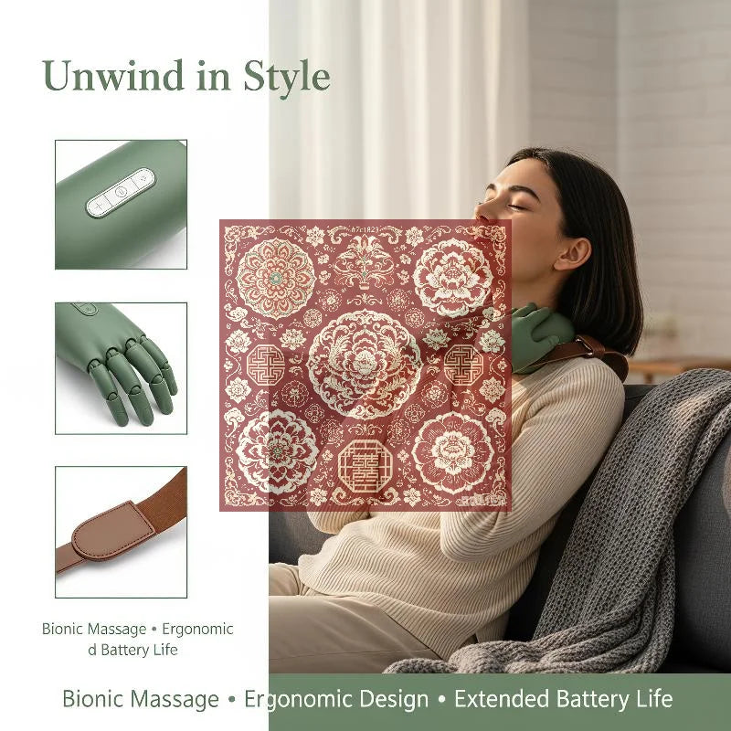 Shoulder And Neck Massager With Realistic Five Finger Massage Technique Perfect For Home Office Travel Muscle Soreness Relief