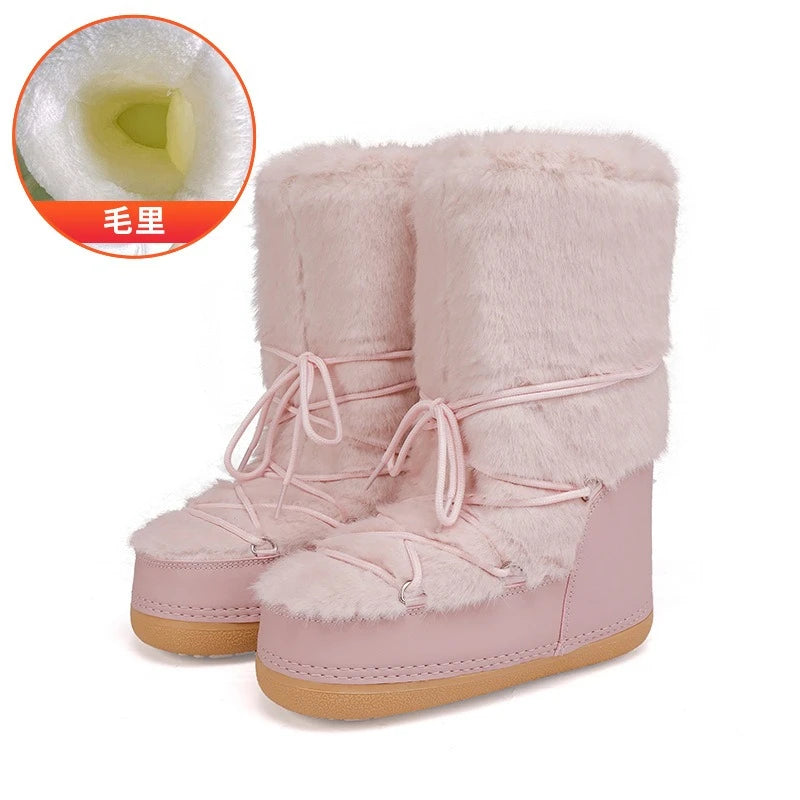 New Winter Women Shoes Exquisite Plush Ultra Warm Snow Boots for Woman Comfort Platform Outdoor Boots Designer Shoes Botas Mujer