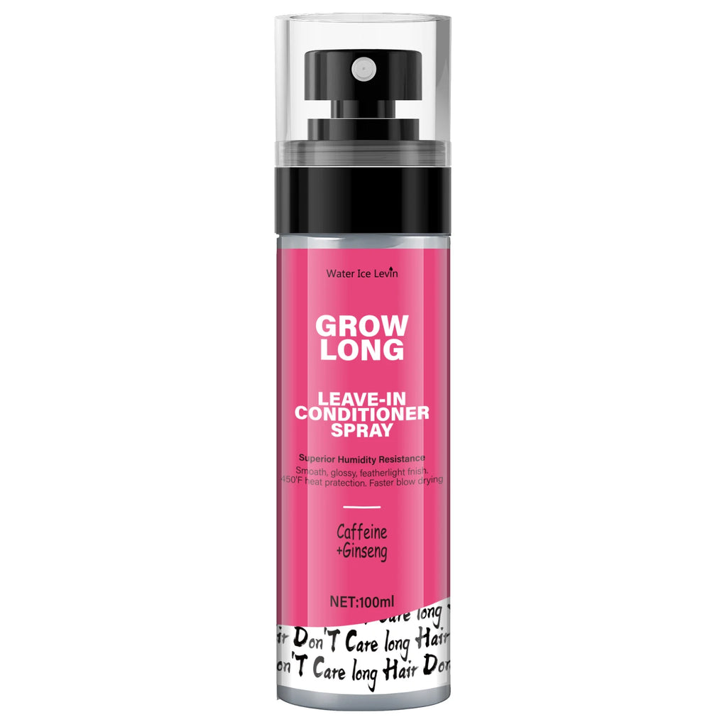 Leave-in conditioner spray and smoothing agent, long-lasting biotin - anti-frizz deep conditioner for split ends and breakage - vitamin E, caffeine, and ginseng, suitable for curly, dry, and damaged hair