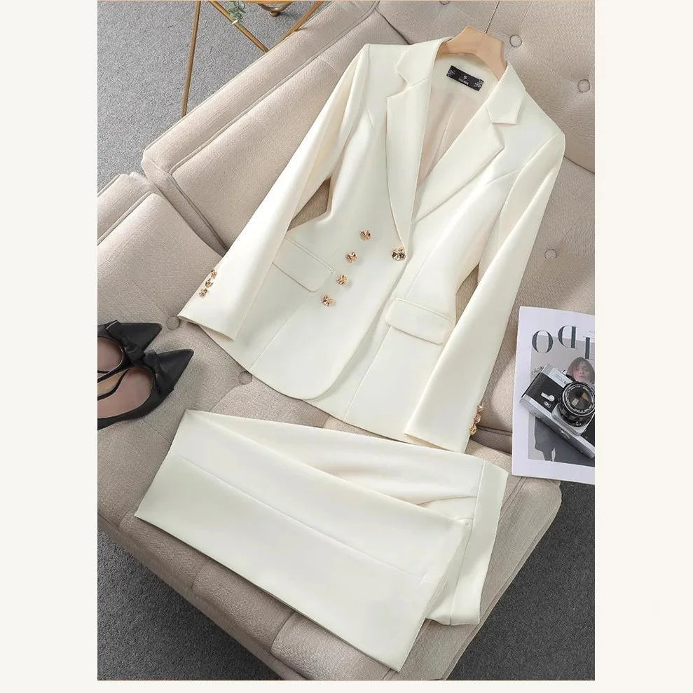 Women New Elegant Fashion Slim Fit Executive Business Commuting Workwear Professional Suit Set Business Suit Workwear Office