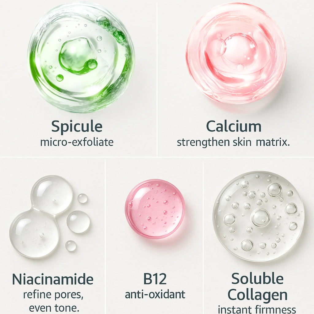 Cyano Pink Spicule Serum Calcium B12 Facial Essence with Niacinamide Hyaluronic Acid Brightening Hydrating Firming Face Serum Mo
