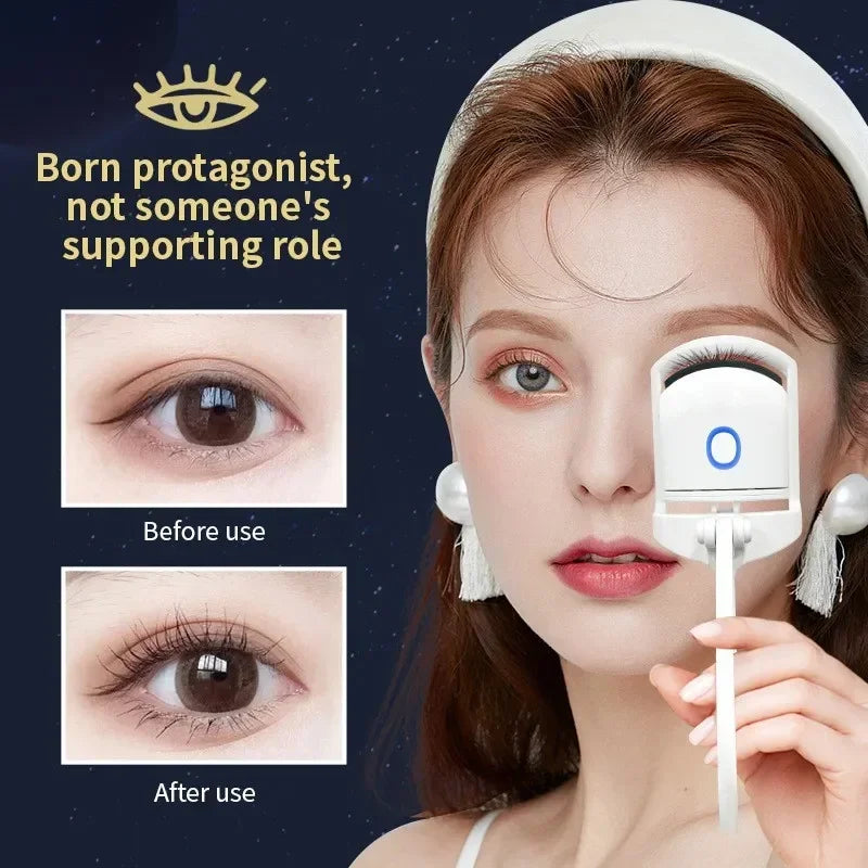 Electric Heated Eyelash Curler USB Rechargeable, Long-Lasting Curl for Natural-Looking Lashes, for Daily Makeup Professional Use