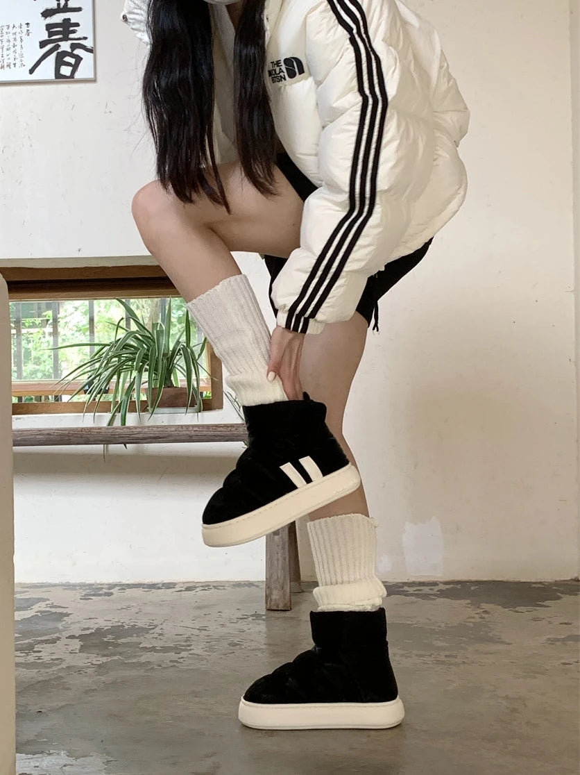 Fashionable Sporty Winter Snow Boots Men Women Waterproof down Cloth Thick Bottom Short Boots Cotton Shoes Trendy Cool