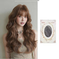 Pink Wavy Synthetic Wig with Bangs Natural Long Curly Hair Cosplay Lolita  Layered Wig for Women Daily Use Wig Heat Resistant
