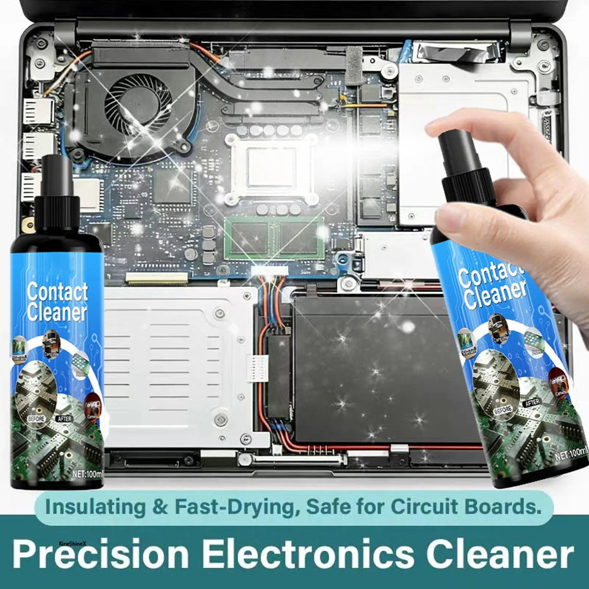 Electrical Contact Cleaner No Damage Cleaning Liquid Electronics Dust Removal Cleaner Spray for PCB Connectors TV Phone Laptop