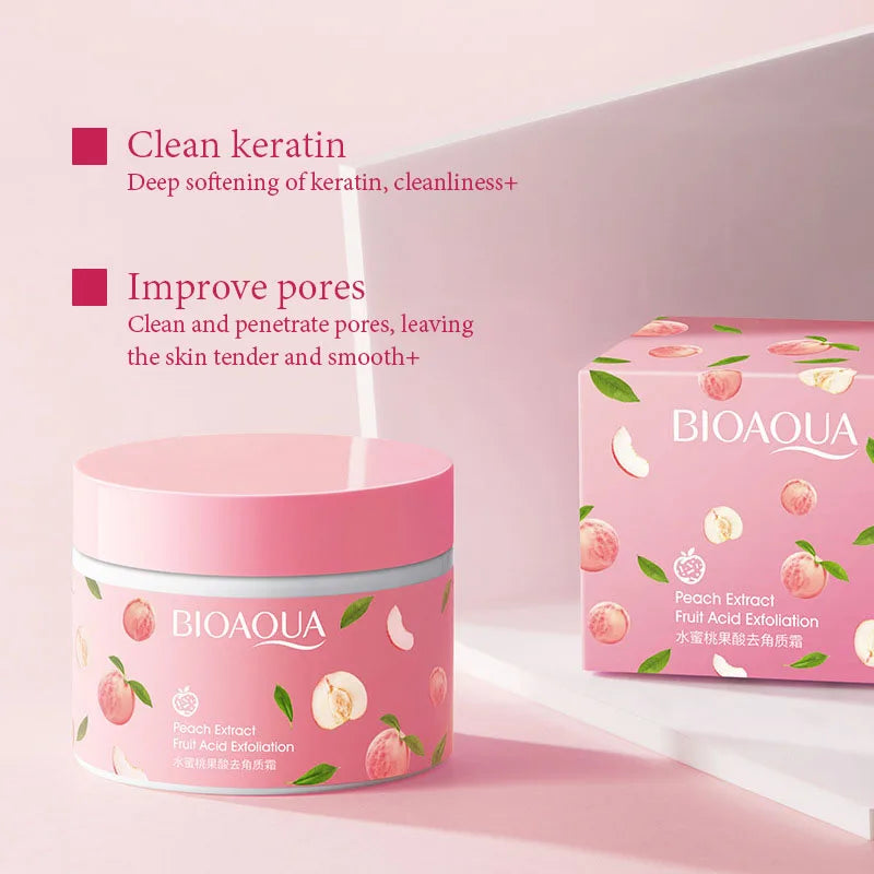 BIOAQUA Honey Peach Exfoliating Facial Cream Scrub Exfoliant Body Scrub Moisturizing Nourishing Exfoliator Face Cream Skin Care