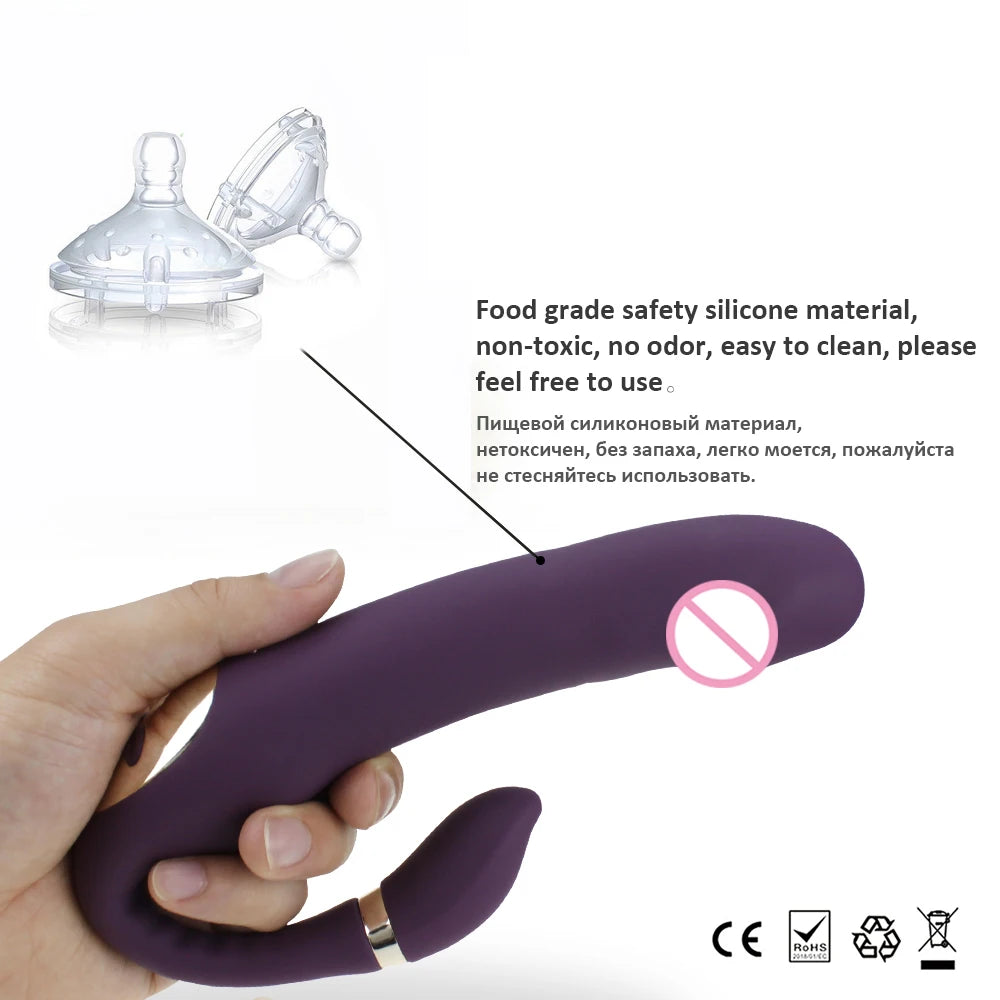 Sex Vibrator G-spot Simulate Soft Double-Head Vibrate Sex Toys for Women Clitoris Massager Rechargeble C-shape for Couple Fun