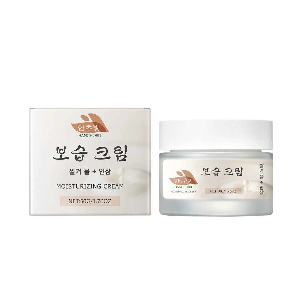 Hanchobit Korean Moisturizing Face Cream Rice Water Smooth Skin Barrier Repair Treatment Lightweight Anti-Aging Face Cream 50g